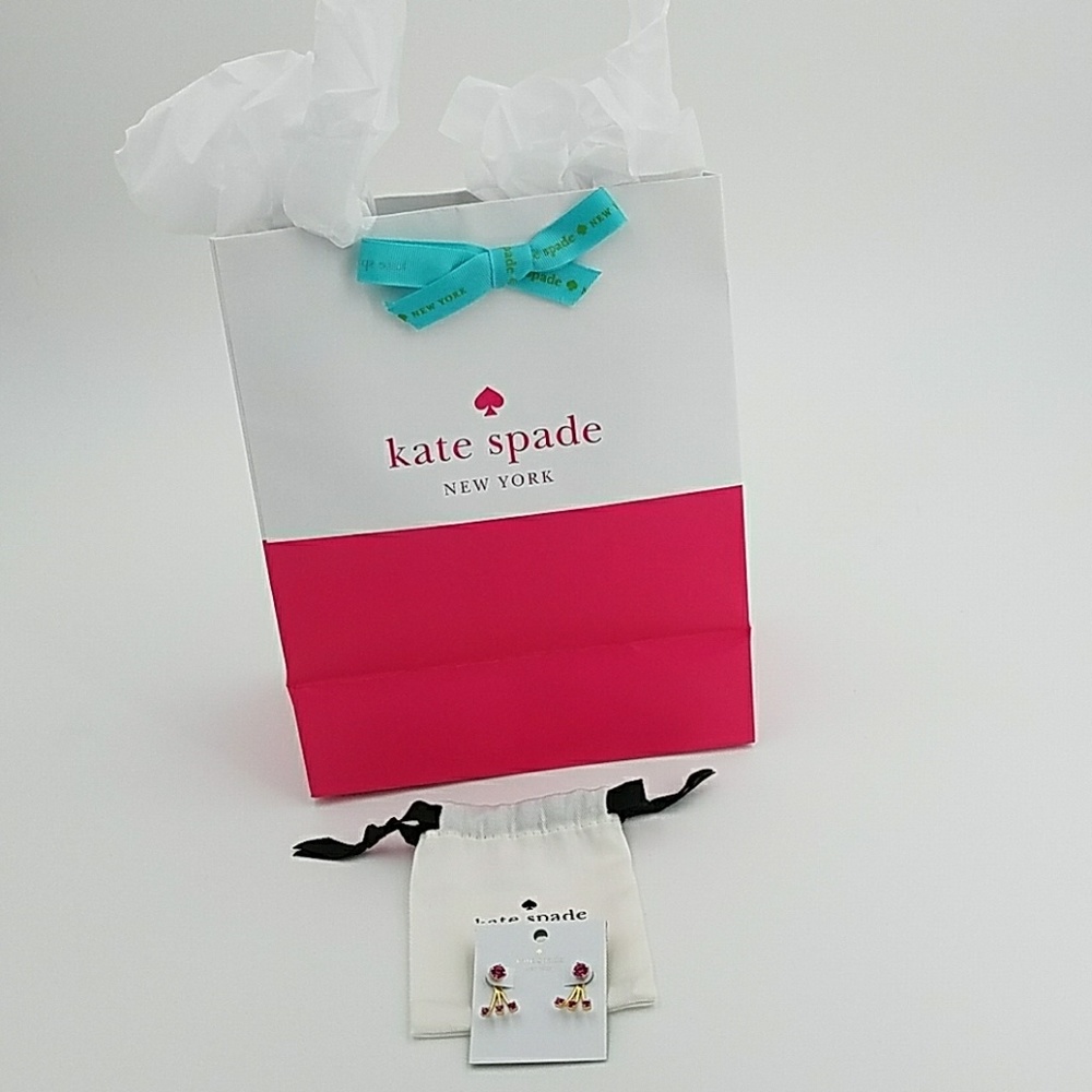 kate spade Dainty Sparklers Fuchsia Ear Jacket - Picture 2 of 5